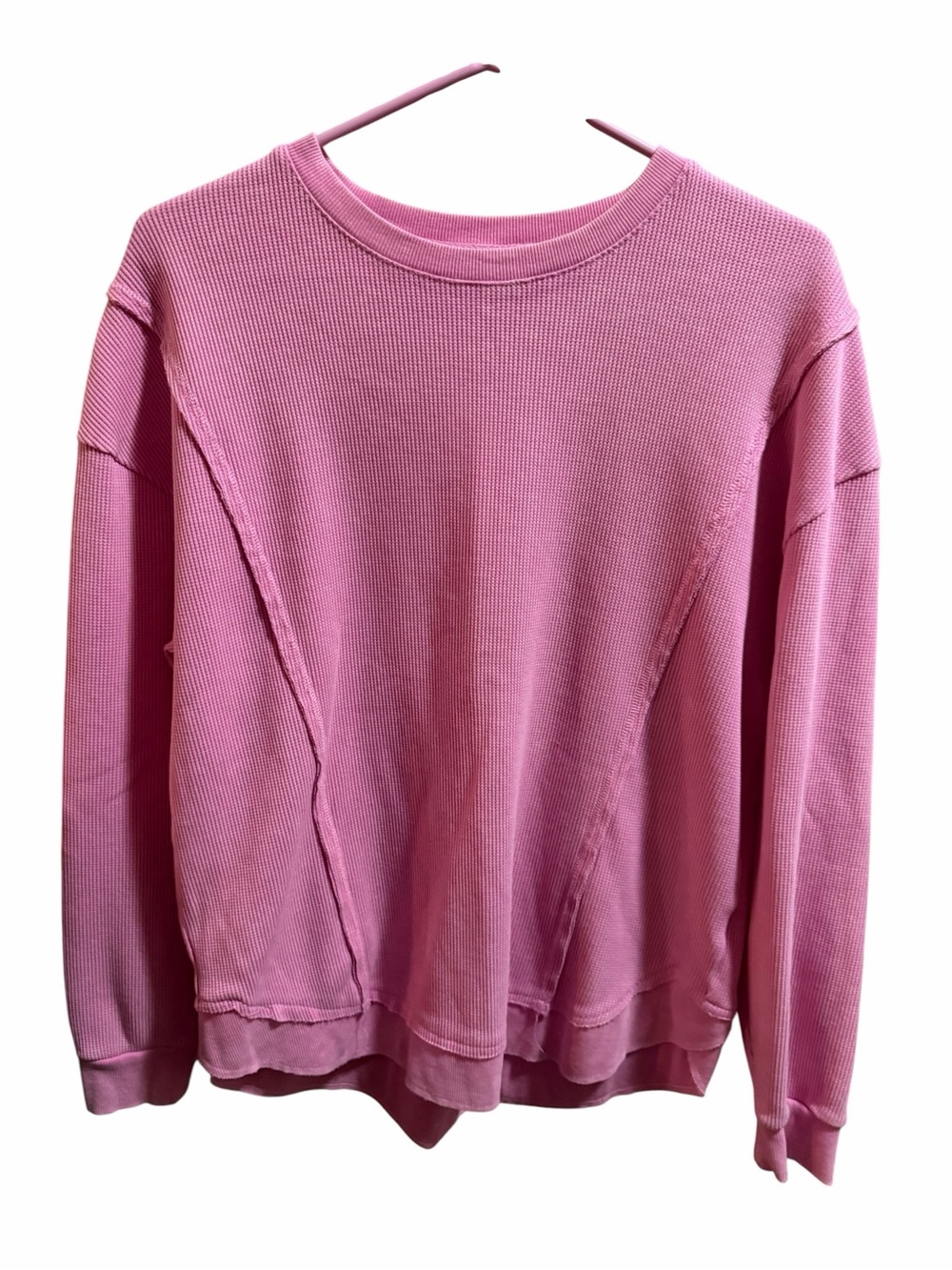 Sunnyside by Sunday Pink Waffle Thermal Long Sleeve size medium